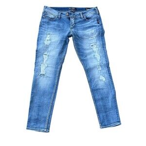 Silver Jeans Tuesday Low Skinny Distressed Stretch Jeans Women